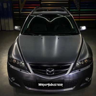 WRAPMASTER 1.52*18m Satin Metal Brushed Dark grey Foil Car vinyl films Car Wrapping pvc stickers